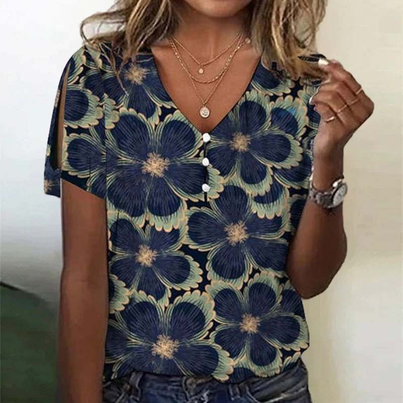 LISA - Vintage Bluse mit Blumendruck