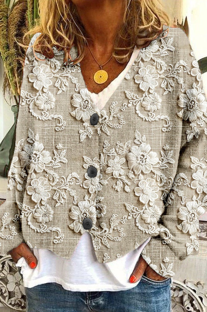 Helena - Cardigan mit Blütenfaden