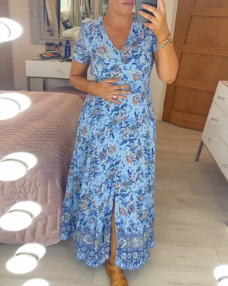 ELLA - Elegantes Boho-Kleid mit Bauchabdeckung