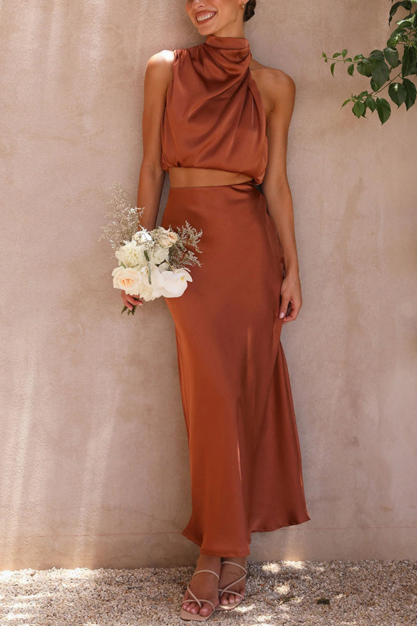 JULIA - Zweiteilige Satin-Kleid-Sets