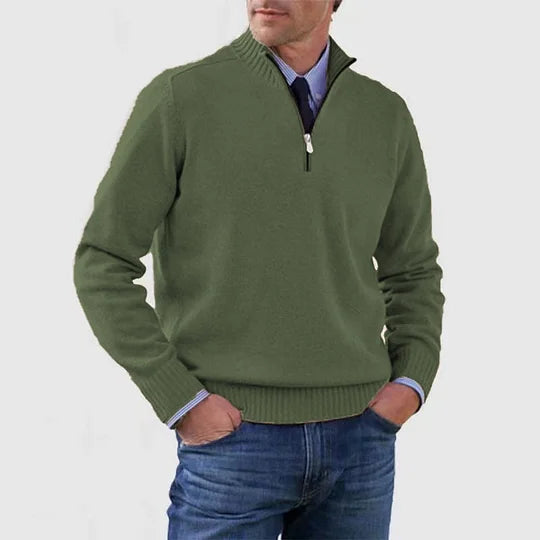 MARTIN - Raffinierter Pullover mit halbem Reissverschluss