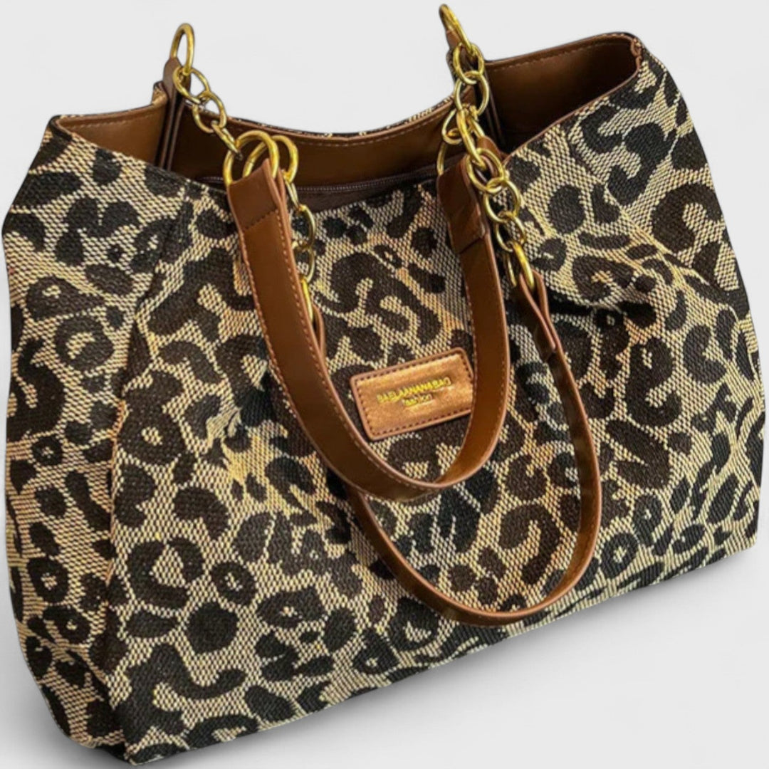 Naria - Elegante Leopard-Canvas-Shopper-Tasche