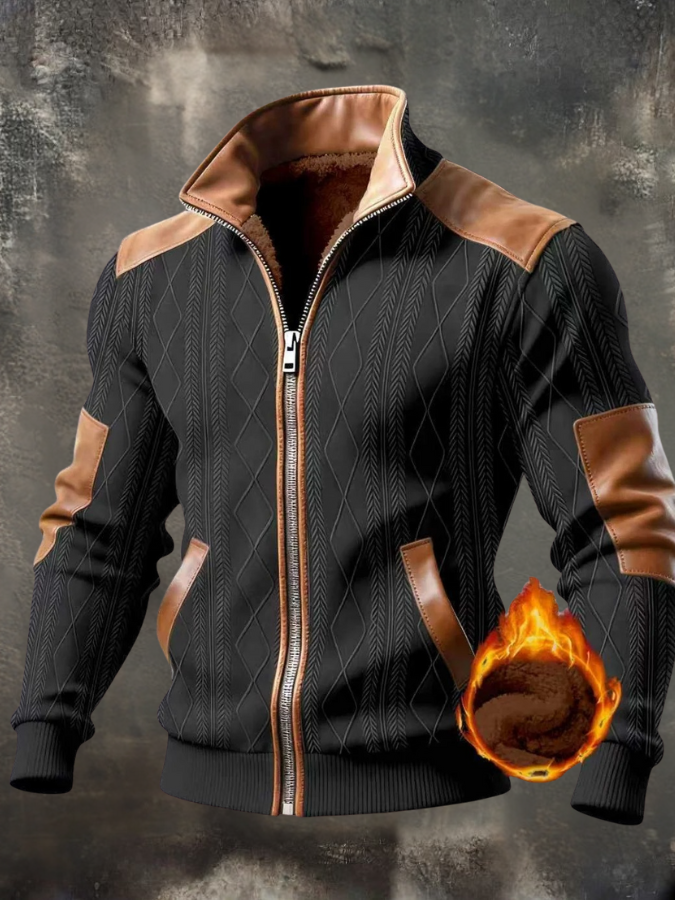 Noel - Strukturelle Jacke mit hohem Kragen