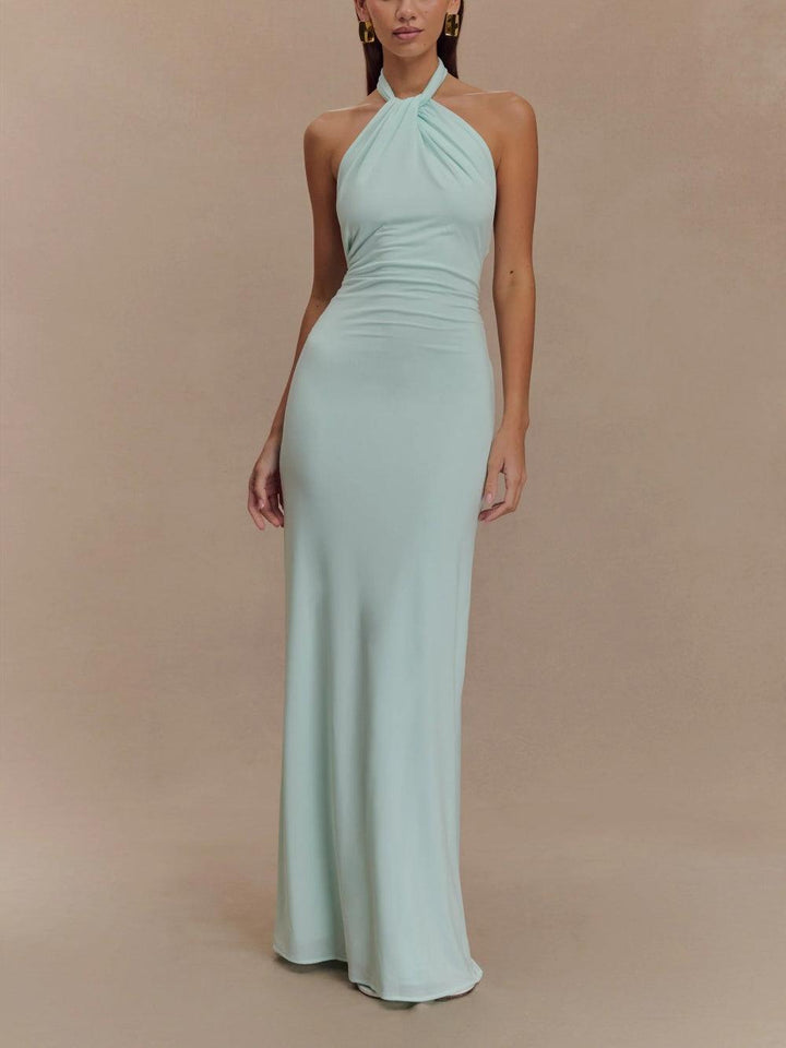 Melanie - Kurviges Seidenkleid mit Halfter
