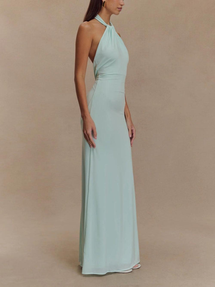 Melanie - Kurviges Seidenkleid mit Halfter