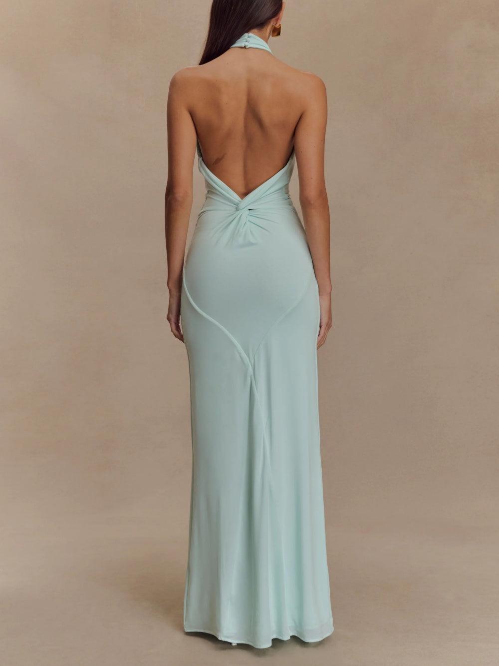 Melanie - Kurviges Seidenkleid mit Halfter
