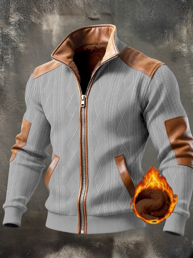 Noel - Strukturelle Jacke mit hohem Kragen