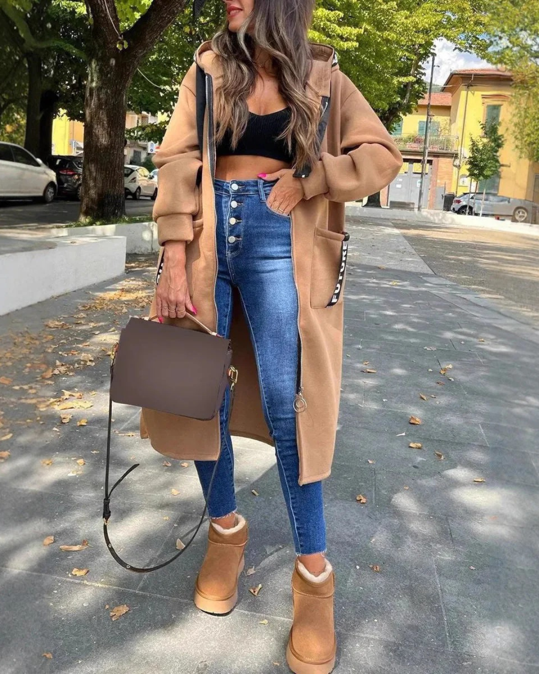 Marina - Langer Kapuzenpullover