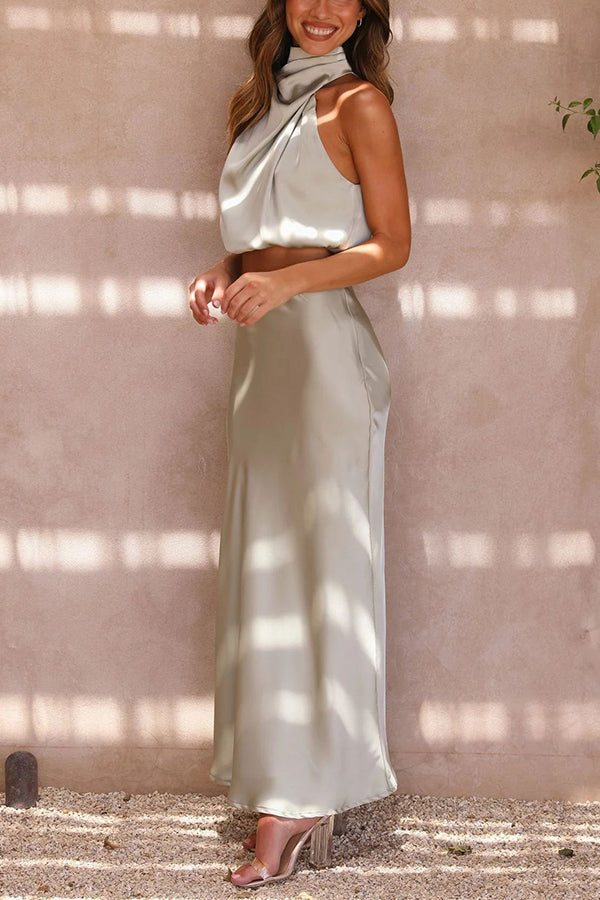 JULIA - Zweiteilige Satin-Kleid-Sets
