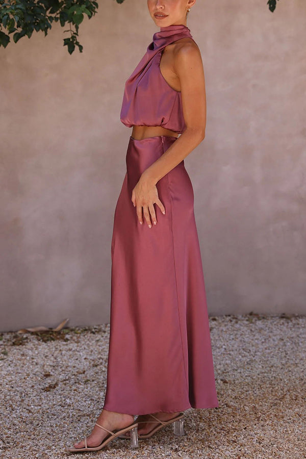 JULIA - Zweiteilige Satin-Kleid-Sets