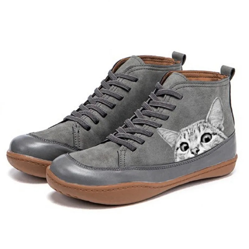 Fenna - Lederstiefel für Katzenliebhaber