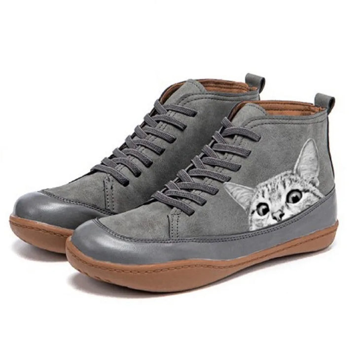 Fenna - Lederstiefel für Katzenliebhaber