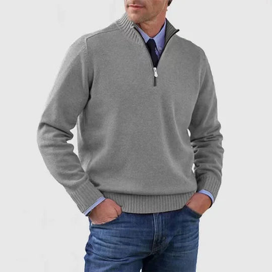 MARTIN - Raffinierter Pullover mit halbem Reissverschluss