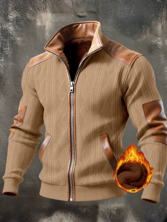 Noel - Strukturelle Jacke mit hohem Kragen