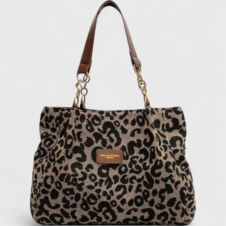 Naria - Elegante Leopard-Canvas-Shopper-Tasche