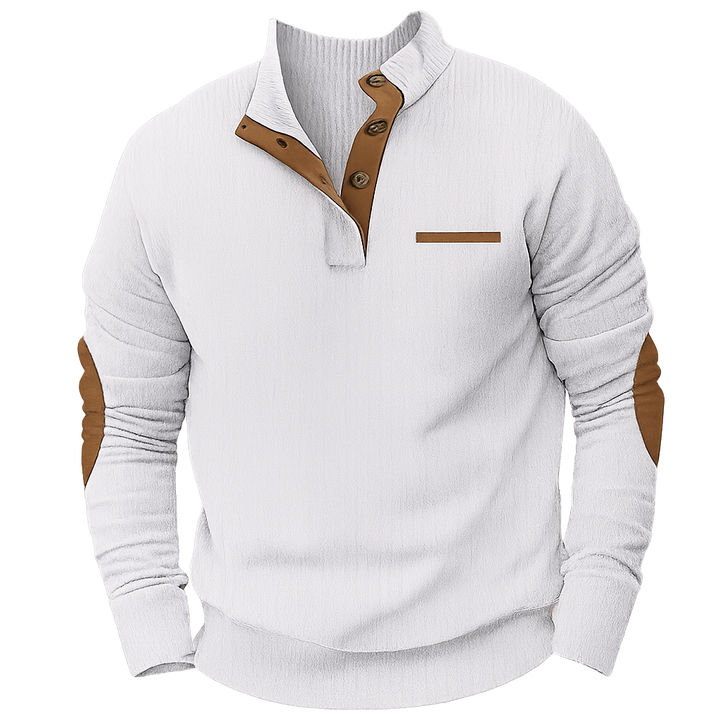 Sebastian - Herrenpullover mit Viertelknopf