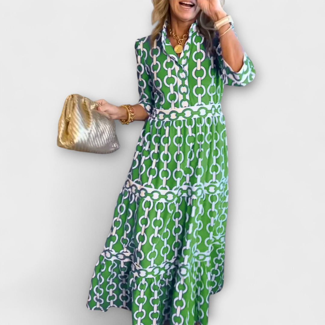 URSULA - Midi-Kleid mit Kettenmuster
