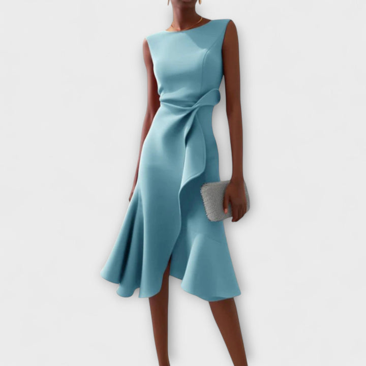 Juliette – Asymmetrisches Midi-Kleid mit Drapierung