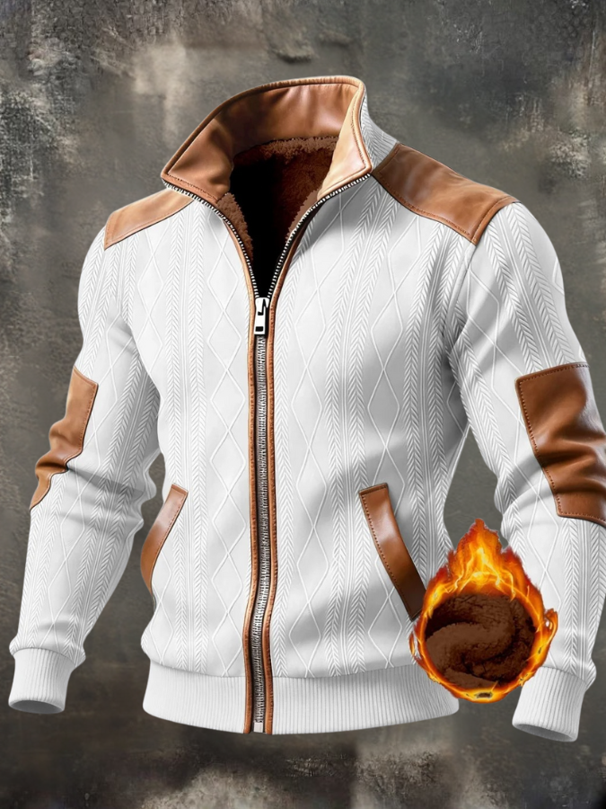 Noel - Strukturelle Jacke mit hohem Kragen