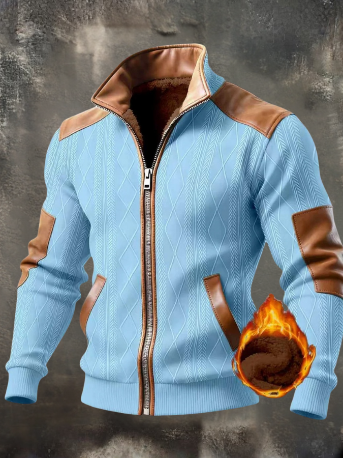 Noel - Strukturelle Jacke mit hohem Kragen