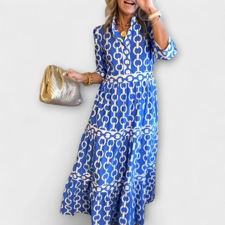 URSULA - Midi-Kleid mit Kettenmuster