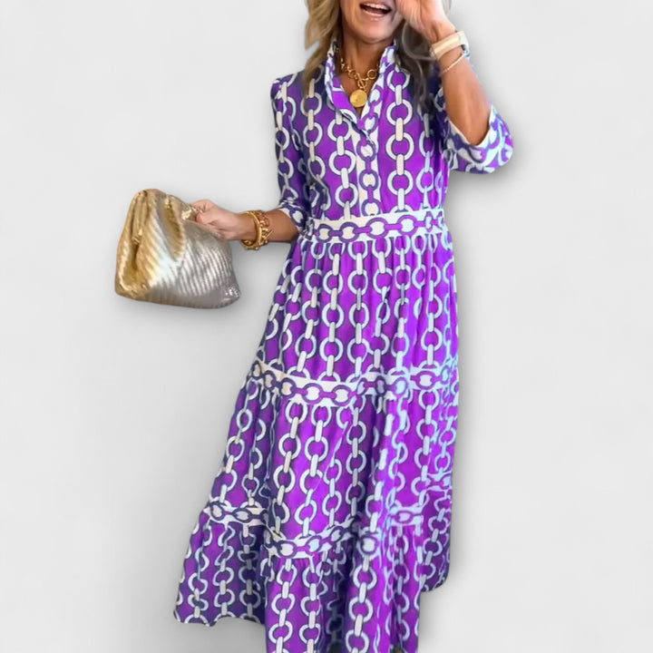 URSULA - Midi-Kleid mit Kettenmuster
