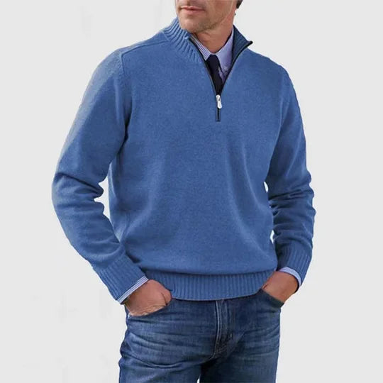 MARTIN - Raffinierter Pullover mit halbem Reissverschluss