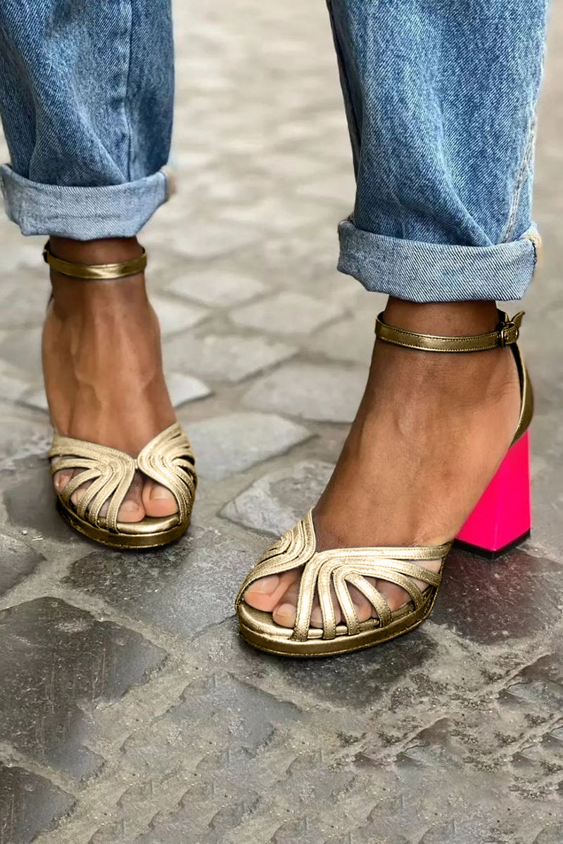 Milviana - Klassische Sandalen mit Knöchelriemen und offenen Zehen