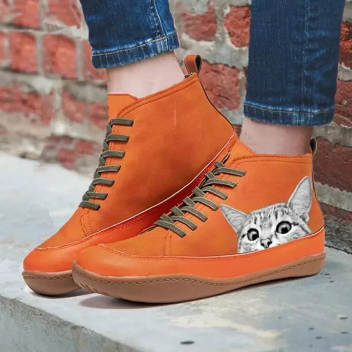 Fenna - Lederstiefel für Katzenliebhaber
