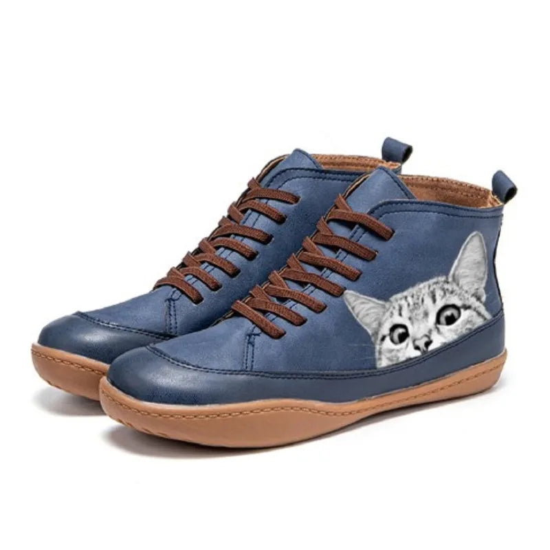 Fenna - Lederstiefel für Katzenliebhaber