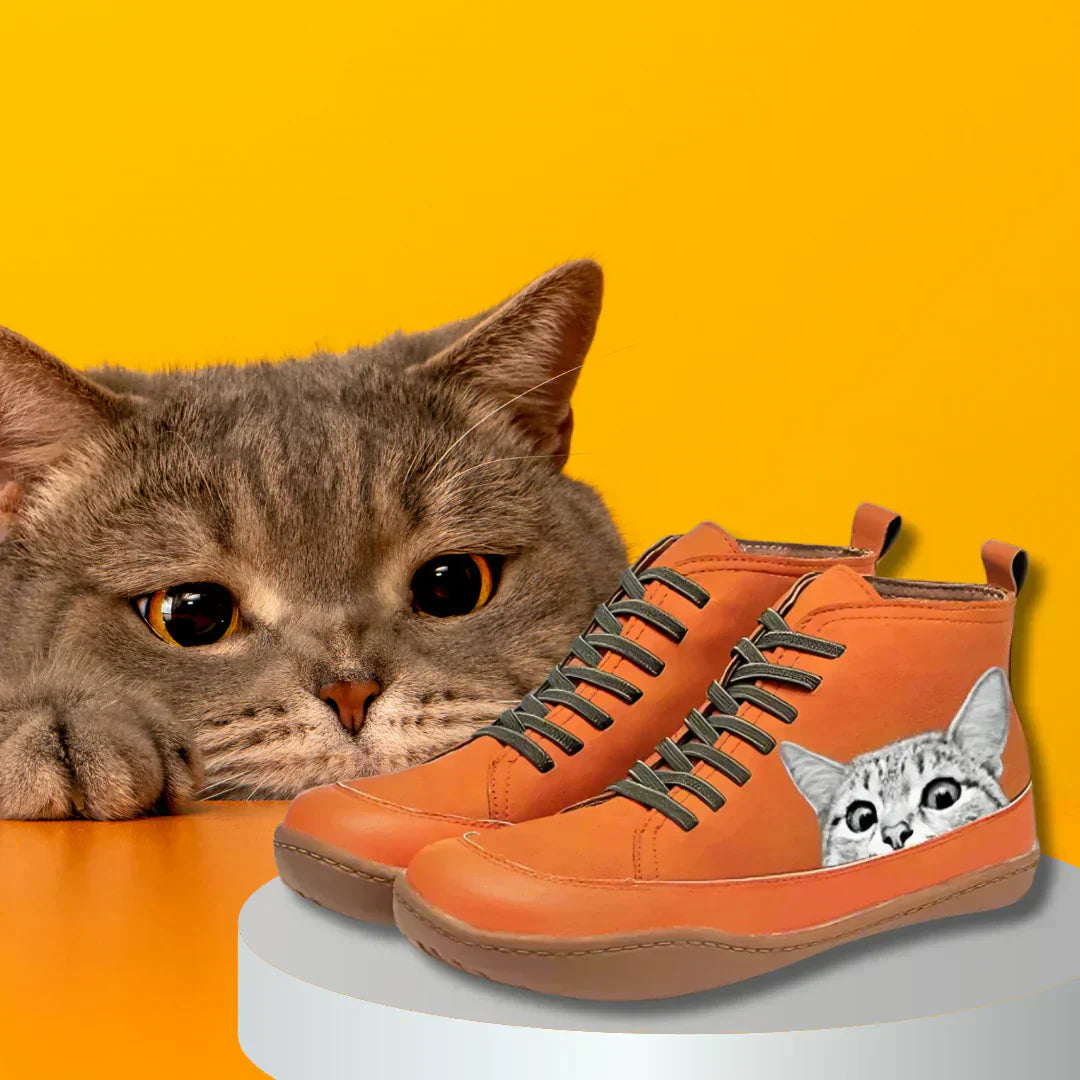 Fenna - Lederstiefel für Katzenliebhaber