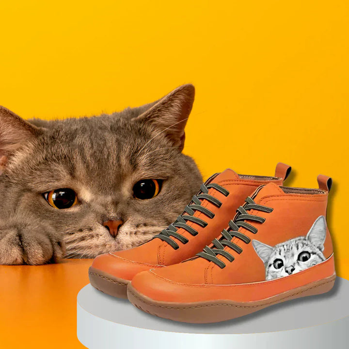 Fenna - Lederstiefel für Katzenliebhaber