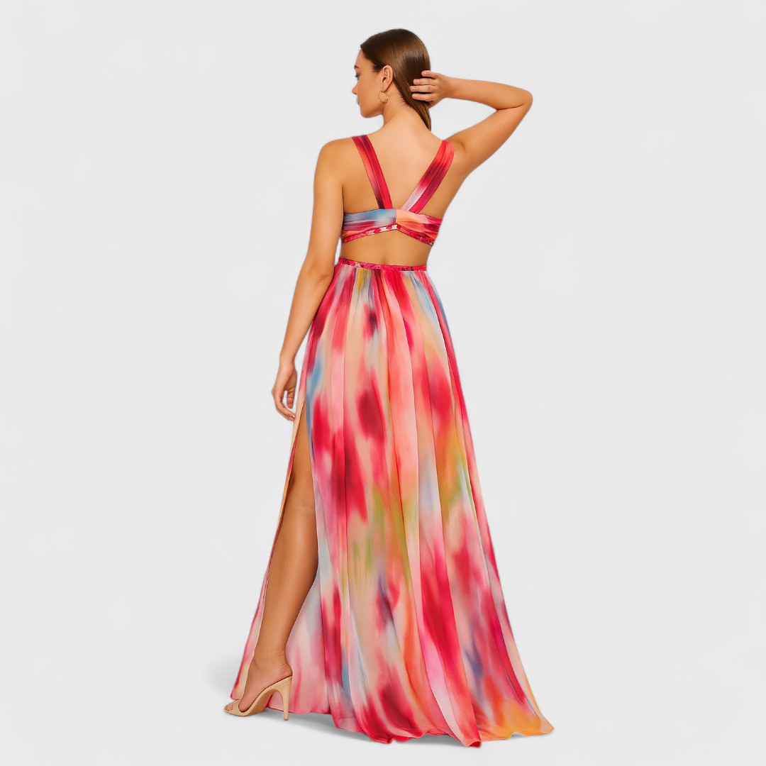 FREYA - Langes gemaltes Kleid