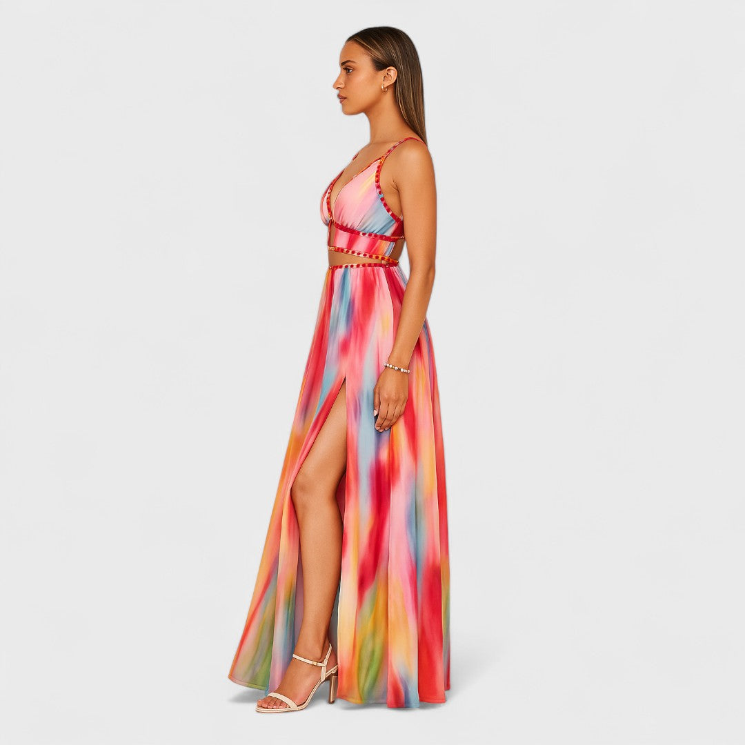 FREYA - Langes gemaltes Kleid