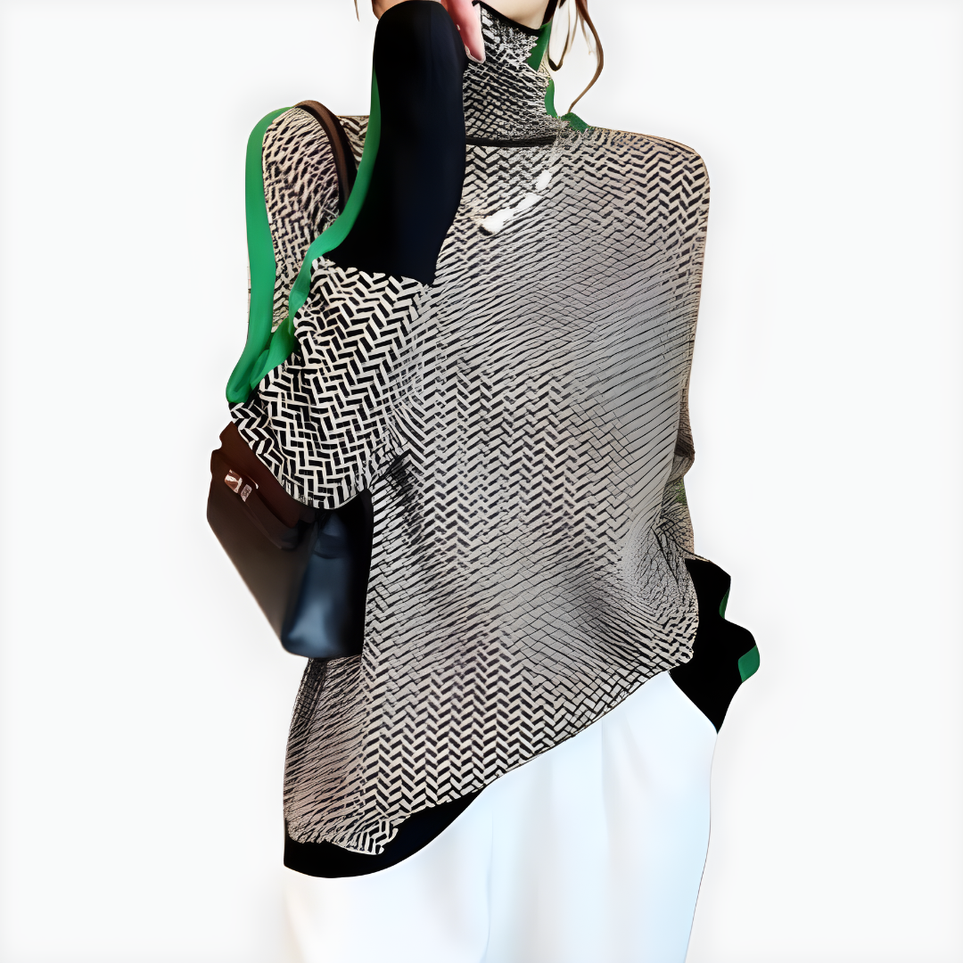 Clarabella - Pullover mit hohem Kragen Mélange