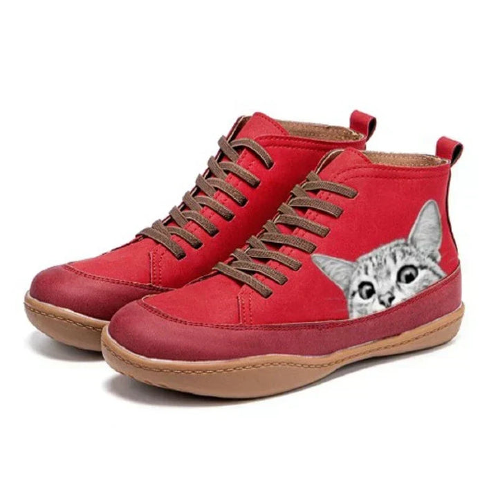 Fenna - Lederstiefel für Katzenliebhaber