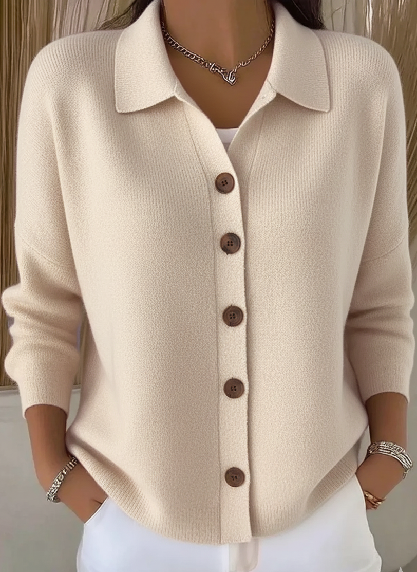 Helena - Weiche, elegante Bluse mit Kragen und Knopfverschluss