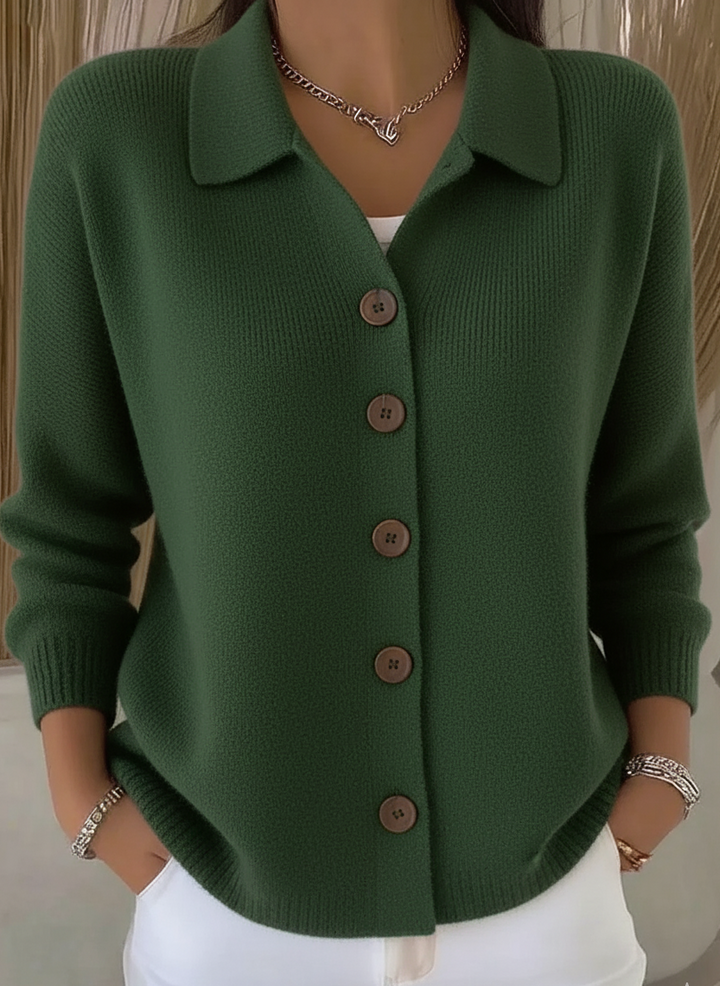 Helena - Weiche, elegante Bluse mit Kragen und Knopfverschluss