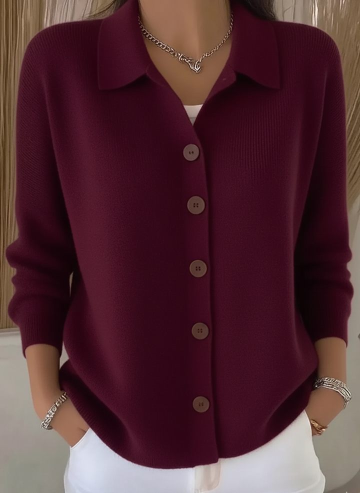 Helena - Weiche, elegante Bluse mit Kragen und Knopfverschluss