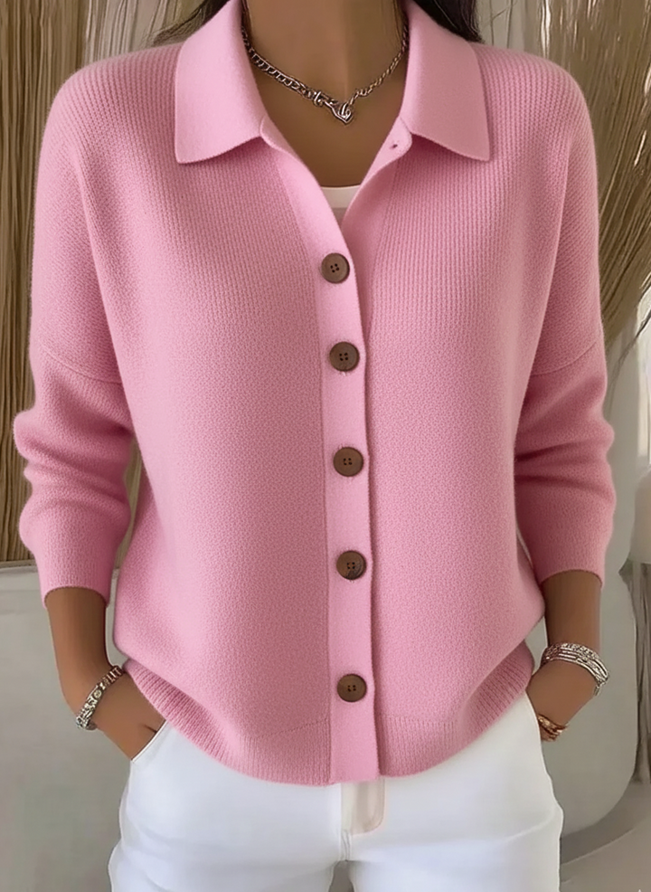 Helena - Weiche, elegante Bluse mit Kragen und Knopfverschluss