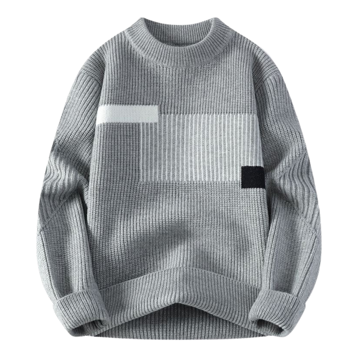 SASCHA - Pullover mit geometrischem Farbblock