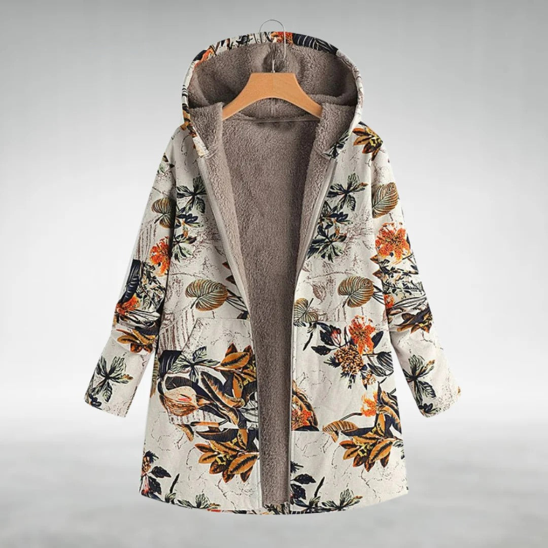 Mira - Stilvolle Blumen Fleecejacke