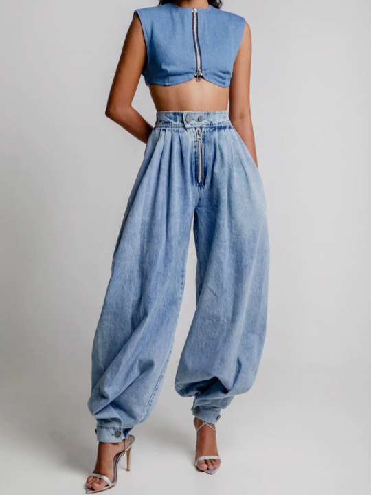 Una - Hochtaillierte Balloon-Jeans