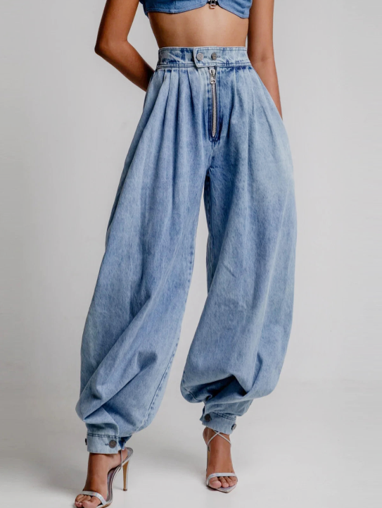 Una - Hochtaillierte Balloon-Jeans