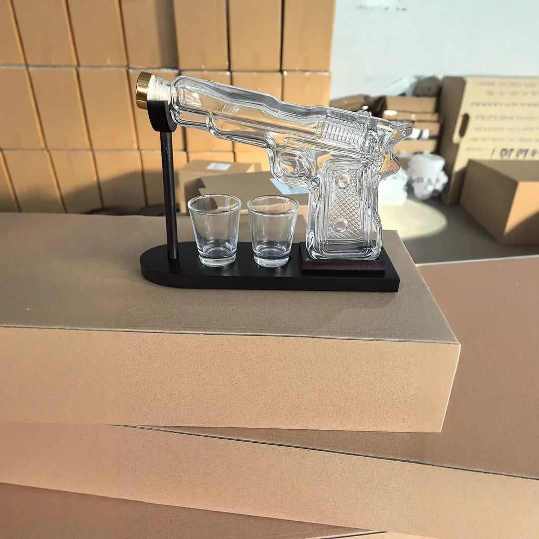 Pistolen-Dekanter aus Glas – Handgefertigte Whiskyflasche