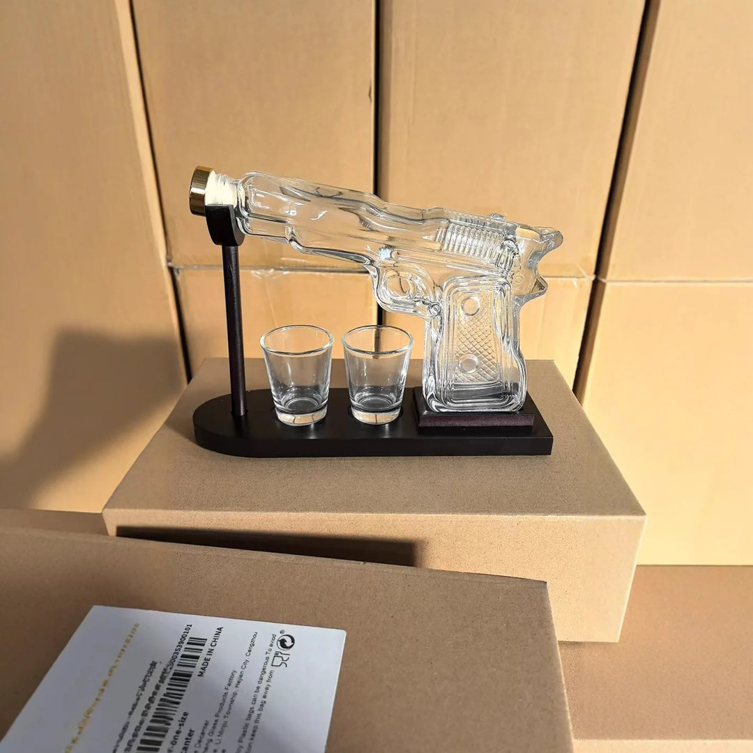 Pistolen-Dekanter aus Glas – Handgefertigte Whiskyflasche