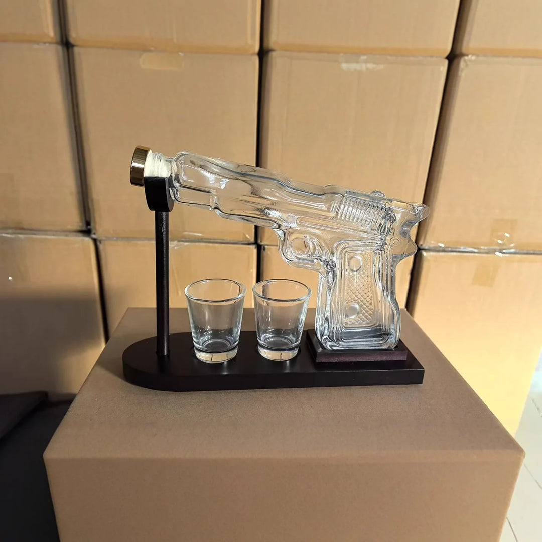 Pistolen-Dekanter aus Glas – Handgefertigte Whiskyflasche