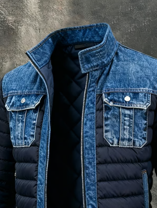 PATRYK - QUILT-JACKE MIT FEINEN DETAILS AUS DENIM