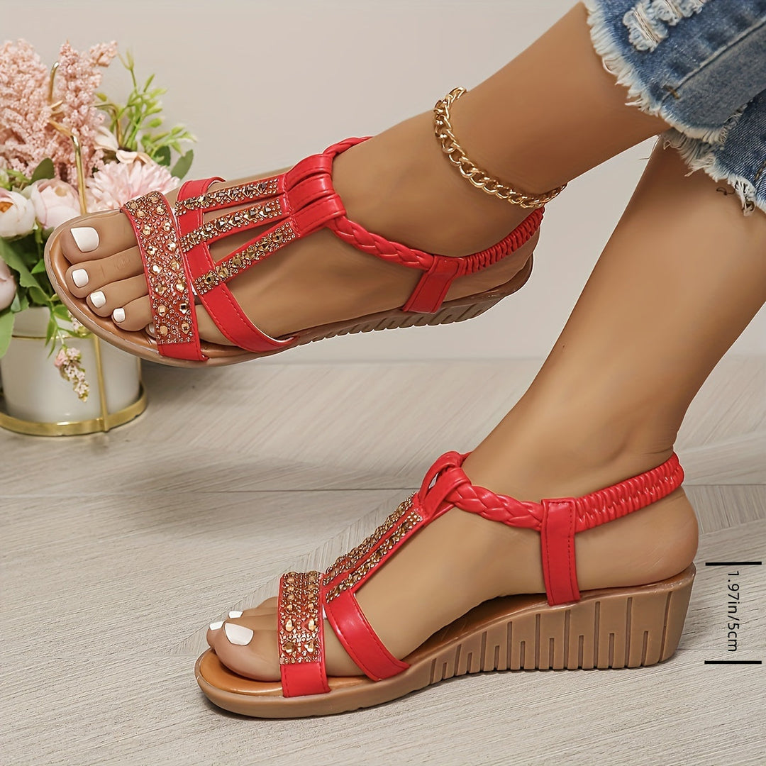 Trudy - Orthopädische Ibiza-Stil Sandalen mit Keilabsatz