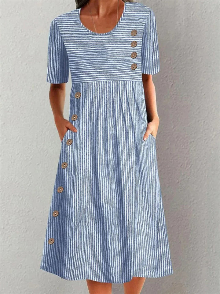 Karianna - Klassisches Kleid mit Knopfdetails